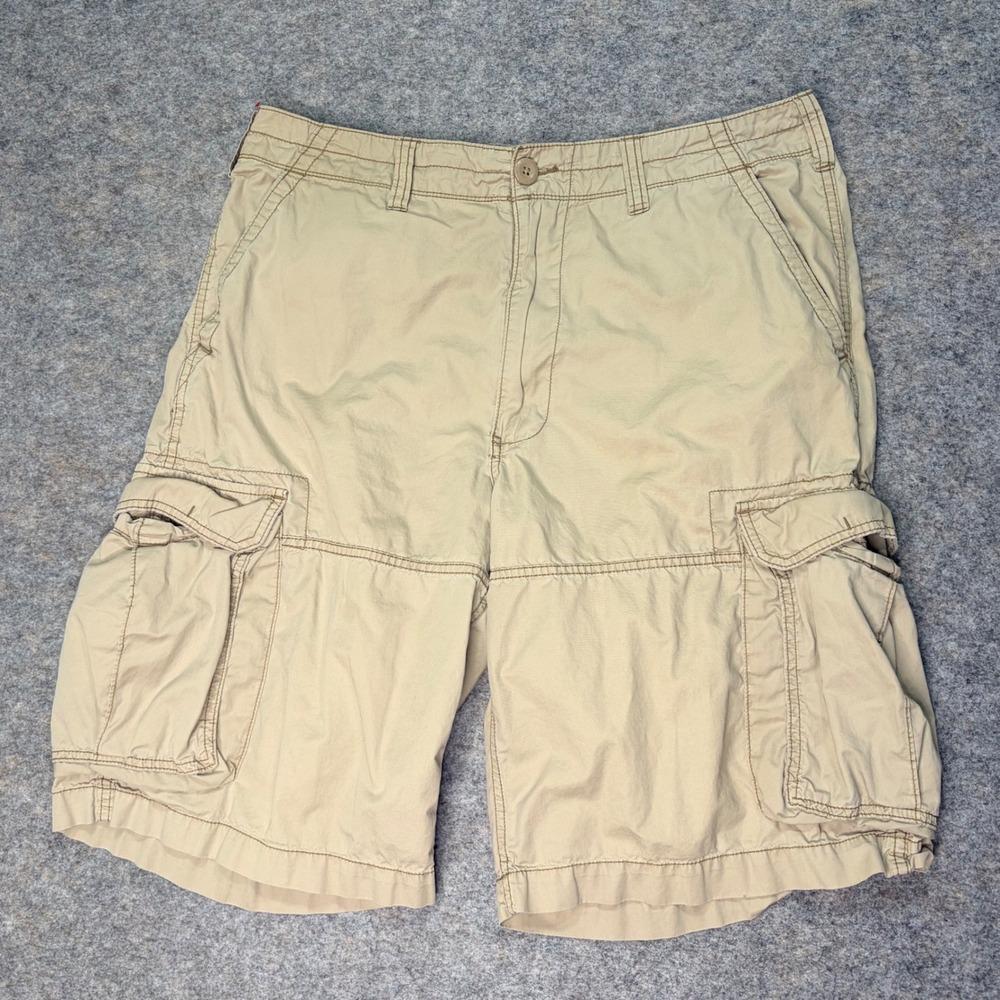 Polo Jeans Company Ralph Lauren Beige Cotton Cargo Shorts Men's Size 36 Y2K - Picture 2 of 7